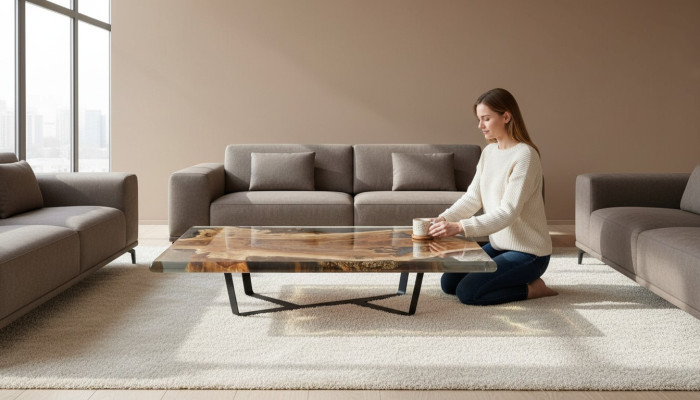 Couchtisch aus Holz in Braun modern elegant