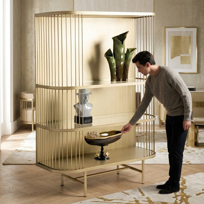 Moderne Vitrine  Präsentation Aufbewahrung Abgerundetes Regal