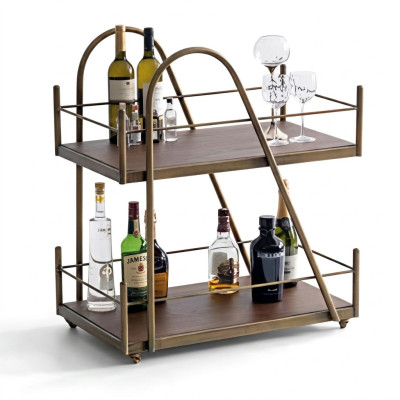 Kompakter Barwagen Ablagen  ideal für Küche und Bar Servierwagen