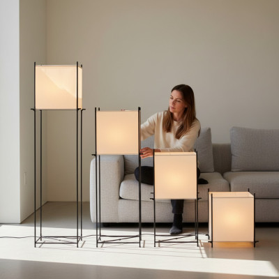 Set aus 4 eleganten Stehlampen für stimmungsvolle Beleuchtung im Raum