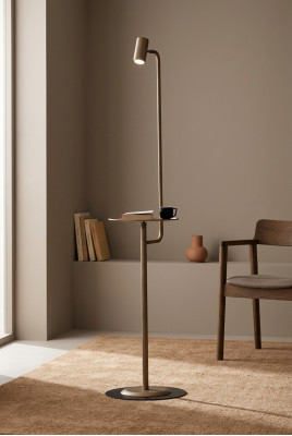 Praktische Stehlampe mit integriertem Tisch Beistellleichte Lampe