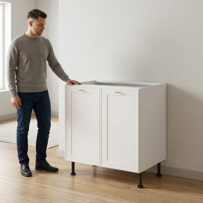 Unterschrank Küchenschrank Unterschrankmodul mit Stauboden Doppeltüriger