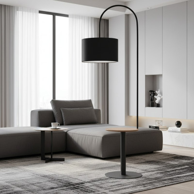 Beistelltisch mit Beleuchtung Sofa Lampe Wohnzimmer Stehleuchte
