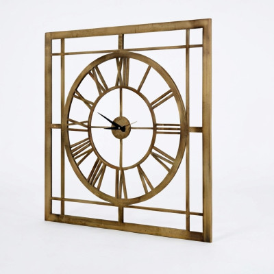 Quadratische Wanduhr im Vintage-Stil mit römischen Ziffern Uhr 100cm