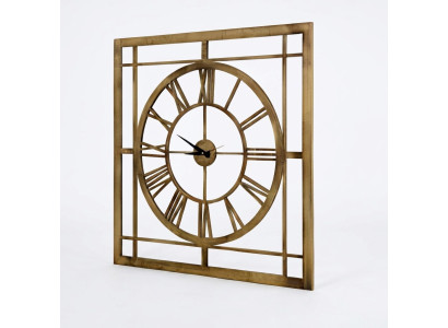 Quadratische Wanduhr im Vintage-Stil mit römischen Ziffern Uhr 100cm