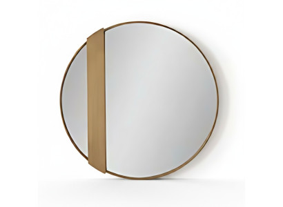 Wandspiegel mit rundem Glas eckigem Rahmen modern und stilvoll Spiegel