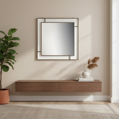 Eleganter quadratischer Wandspiegel jedes moderne Zuhause Wohnzimmer Tisch