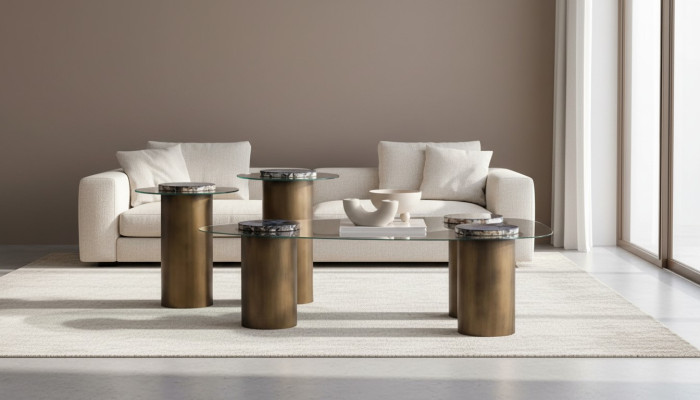 Stylisches Tischset für Wohnzimmer 1 Couchtisch 2 Beistelltisch Tisch