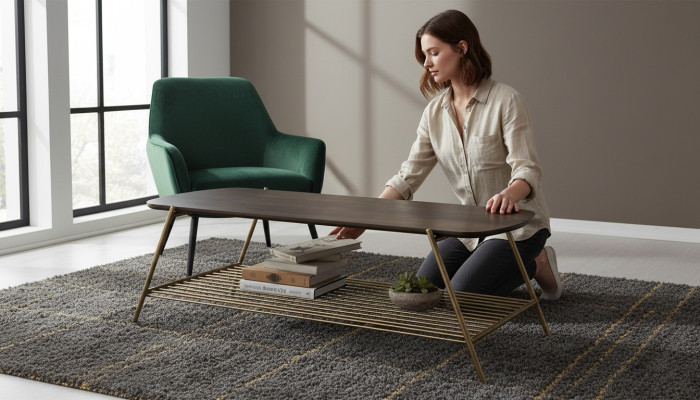 Eleganter Couchtisch aus Holz und Metall modernes Design für jedes Zuhause