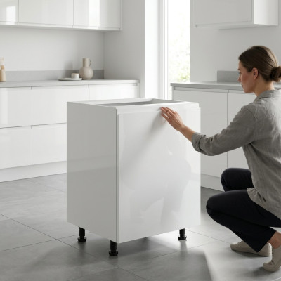Basis-Unterschrank Standunterschrank Küchenschrank Mittelboden Hochglanz