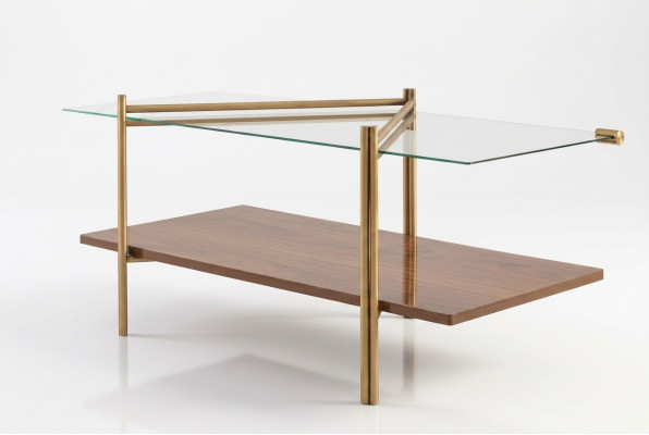 Moderner Couchtisch aus Holz und Glas – stilvoller Glastisch