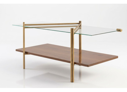 Moderner Couchtisch aus Holz und Glas – stilvoller Glastisch