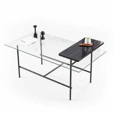 Couchtisch mit Ablage für heiße Getränke Wohnzimmer Tisch 110x60