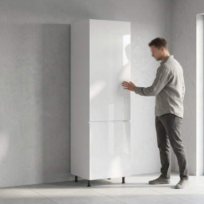 Hochschrank für Einbaukühlschrank Kühlschrankschrank Küchenschrank Weiß