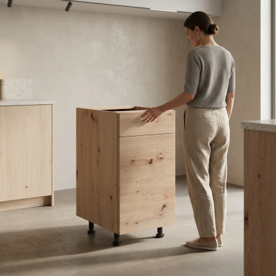 Schubladenschrank mit Fachböden Basisunterschrank Unterschrank Küche