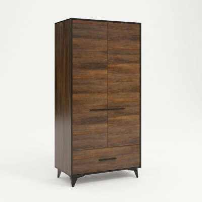 Garderobenschrank Schrank Kleiderschrank Kleiderstange Schublade Holz