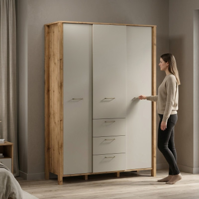 Garderobenschrank Kleiderschrank Kleiderstangen Ablageflächen Schubladen