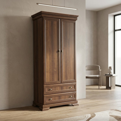Garderobenschrank Kleiderschrank Holzschrank Schubladen Kleiderstange