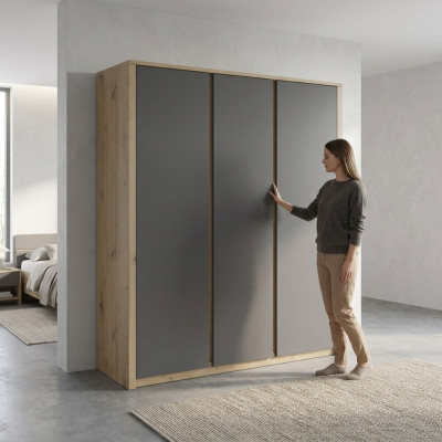 Stoffschrank Kleiderschrank Garderobenschrank 2 stabilen Kleiderstangen