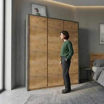 Kleiderschrank Garderobe Schlafzimmerschrank Kleiderstange Holzwerkstoff