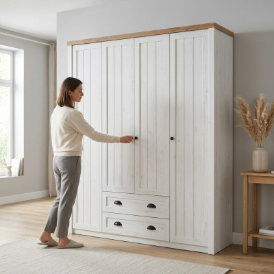 Garderobenschrank Kleiderschrank Stoffschrank Schubladen Kleiderstange