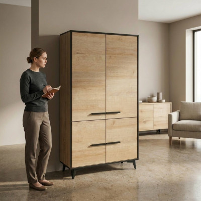 Schlafzimmerschrank Stoff Kleiderschrank Garderobenschrank Holzwerkstoff