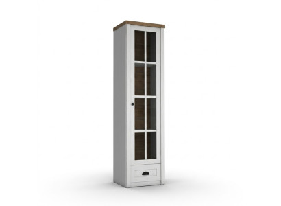 Vitrinenschrank aus Holz in Weiß modern eleganter Stil