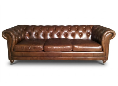 Dreisitzer Sofa Couch Polster Chesterfield Leder Couchen Möbel