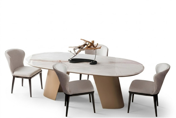 Esszimmer-Set mit stilvollem Esstisch und 6 komfortablen Stühlen