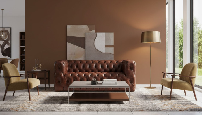 3-Sitzer Chesterfield Couch Polster Sofa Modern Aluminium Rückseite