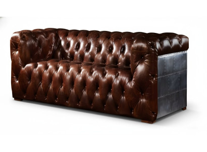 3-Sitzer Chesterfield Couch Polster Sofa Modern Aluminium Rückseite
