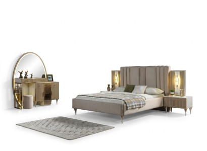 Bett mit Nachttischen Schlafzimmer Set 3-teilig modern