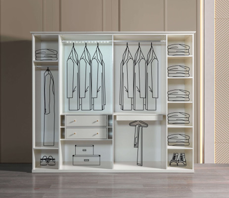 Kleiderschrank Glas Luxus Design modern Schlafzimmer 234 cm groß