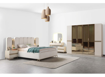 Komplettes Schlafzimmer Set 6tlg Bett Schrank Nachttische modern