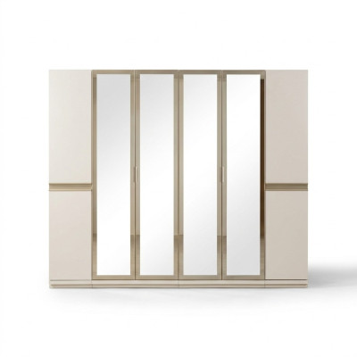 Eckkleiderschrank modern getöntes Glas Schlafzimmer groß Design