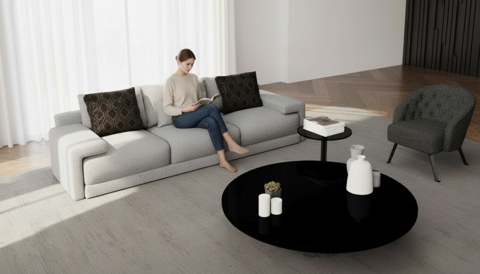 Sofa mit Sessel in einem stilvollen Design Komfort, der stilvoll aussieht