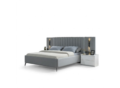 Schlafzimmer-Set mit Bett und 2 Nachttischen im modernen Design