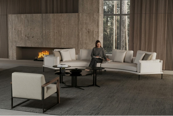 Sofa mit Sessel für das Wohnzimmer Ästhetik des Komforts in jeder Linie
