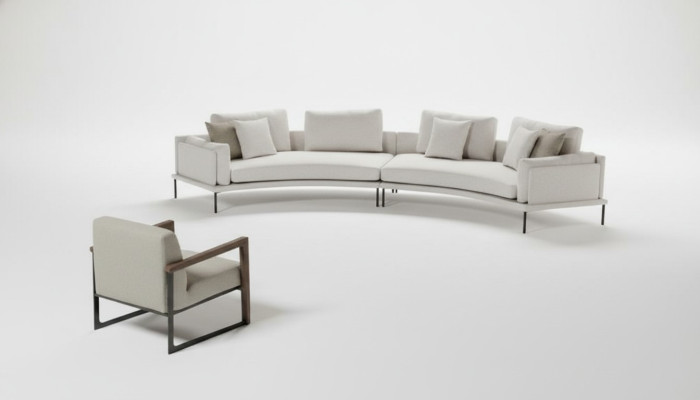 Sofa mit Sessel für das Wohnzimmer Ästhetik des Komforts in jeder Linie