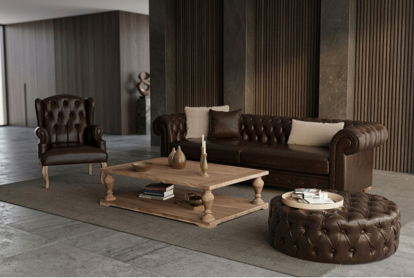 Sofa, Sessel und Puff stilvolles Design. Echte Gemütlichkeit