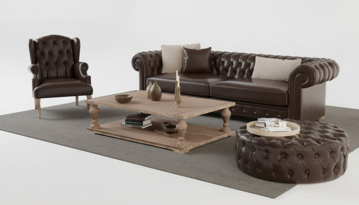 Sofa, Sessel und Puff stilvolles Design. Echte Gemütlichkeit