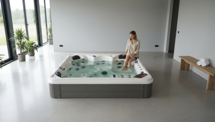 Whirlpool Whirlwanne Garten Bad Outdoor-Spa Relaxpool Massagebad 200x200 cm