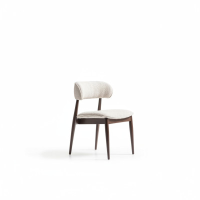 Beiger Holz-Textil Stuhl im eleganten Design