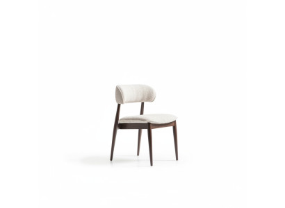 Beiger Holz-Textil Stuhl im eleganten Design