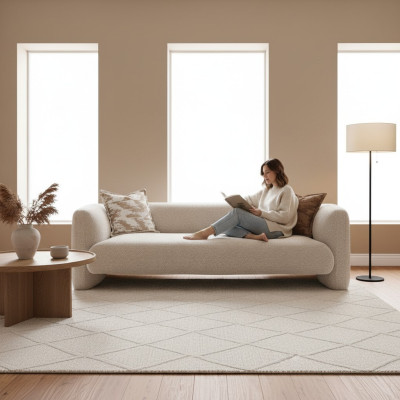 Beige Stoffsofa 3-Sitzer modern elegant