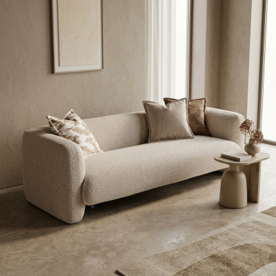 Beige Stoffsofa 3-Sitzer modern elegant