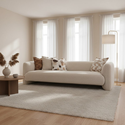 Elegantes Beiges Stoffsofa für Wohnzimmer und Flur