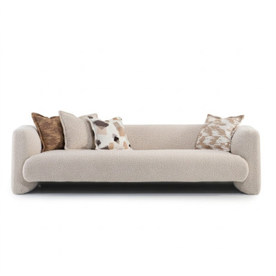 Elegantes Beiges Stoffsofa für Wohnzimmer und Flur