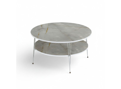 Moderner grauer Couchtisch aus Holz mit stilvollem Design