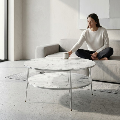 Weißer Holz-Couchtisch im modernen Design